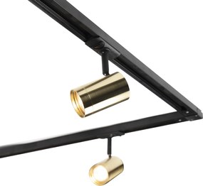 System szynowy z 5 reflektorami 1-fazowymi czarny ze złotem - Jeana