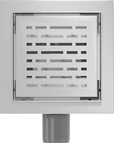 Mexen Flat-Q M01 wpust podłogowy kwadratowy 12 x 12 cm, inox - 1010312