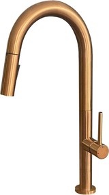 Bateria zlewozmywakowa Portofino z wyciąganą słuchawką prysznicową szczotkowanej miedzi - Essebagno