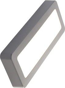 Nowoczesna prostokątna lampa ścienna zewnętrzna szara z LED - Prim