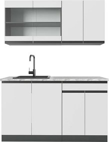 Pojedyncza kuchnia biały/antracyt 140x60x81.6 r-line