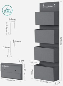 Szary wiszący organizer na drzwi M7-K69