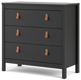 Czarna niska komoda 82x80 cm Madrid – Tvilum