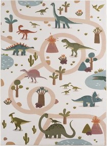 Dywan dziecięcy Coco Dinozaury kremowe 80 cm x 150 cm