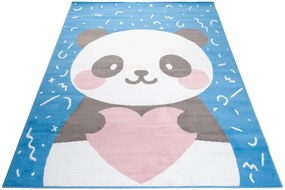 Niebieski dywan z pandą do pokoju dziecięcego E8-Z15