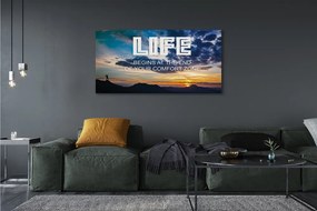 Duży obraz na płótnie Napis o Zachodzie Słońca