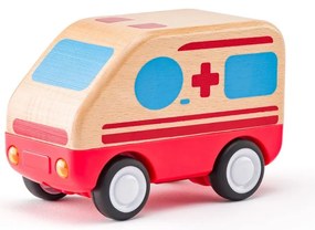 Woody Auto karetka pogotowia z dźwiękami iświatłami, koło zamachowe