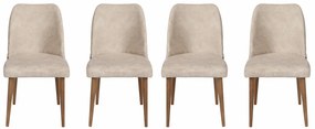 Zestaw krzeseł do jadalni Nova Cream and Walnut, 4 szt., 4 szt.