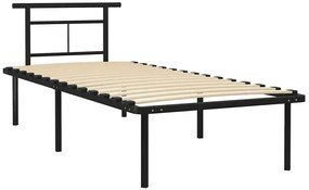 Czarne metalowe łóżko loftowe 100x200 cm - Nikel