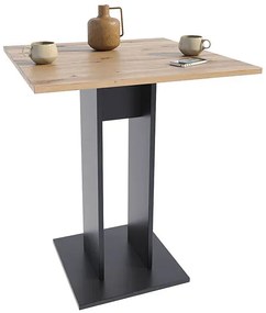 Kwadratowy Stolik Kuchenny Dąb Artisan + Czarny Obix