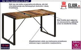 Wielokolorowy stół industrialny 70x140 Livan