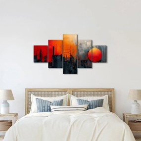 Obraz - Abstrakcyjny obraz miasta (125x70 cm)