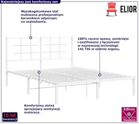 Białe metalowe łóżko industrialne 120x200 cm - Laxo