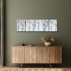 Obraz - Gałązki wierzby na niebieskim tle (170x50 cm)