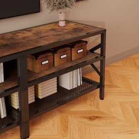 Szafka rtv pod telewizor stojak vintage do salonu rustykalny brąz retro