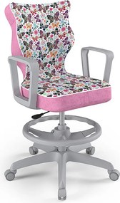 Krzesło młodzieżowe z podnóżkiem i wzorami Norm Grey rozmiar 6 (159-188 cm)