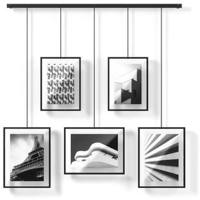 Czarne metalowe ramki ścienne zestaw 5 szt. 79x43 cm Exhibit – Umbra
