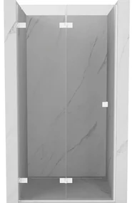 Mexen Lunar-F drzwi prysznicowe składane lewe 60 cm, transparent, białe - 836-060-000-20-00-L