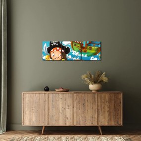 Obraz - Skarb piratów (z zegarem) (90x30 cm)