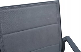 Krzesło ogrodowe aluminiowe antracyt 56x65x88 cm komfortowe wytrzymałe