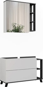Zestaw mebli łazienkowych antracyt/biały 100x35x65 karen
