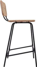 Zestaw metalowych krzeseł wyspowych i barowych z siedziskiem rattanowym 65 cm NEMA