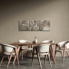 Obraz - Roślina w mrozie (z zegarem) (90x30 cm)