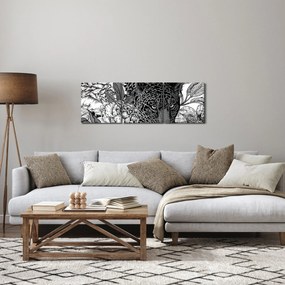 Obraz - Egzotyczny ogród (z zegarem) (90x30 cm)