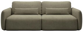 Kanapa 3-osobowa rozkładana z zieloną teksturowaną tapicerką - VOPOZA