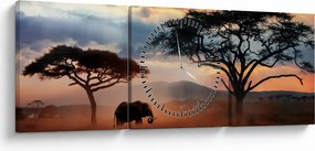 Obraz - Park Narodowy Serengeti, Tanzania, Afryka (z zegarem) (90x30 cm)