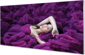 Panel nad Blat Kuchenny Portret Kobiety w Fiolecie