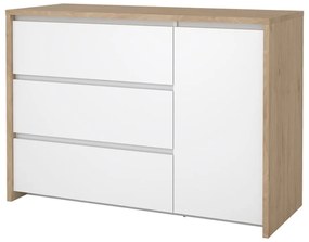 Biało-naturalna komoda w dekorze dębu 119x84x48 cm Next – Tvilum