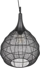 Lampa wisząca w kolorze matowej czerni z metalowym kloszem Soraya – Trio