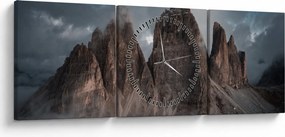 Obraz - Trzy Zęby, Włoskie Dolomity (z zegarem) (90x30 cm)