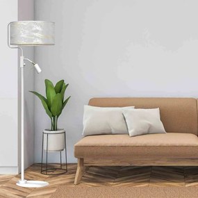 Lampa podłogowa, stojąca, okrągła SENSO White/Gold 1xE27 + 1x mini GU10