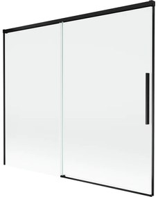 Mexen Rox parawan nawannowy 2-skrzydłowy rozsuwany 180 x 150 cm, transparent, czarny - 8C9-180-001-70-00