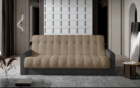 Sofa rozkładana z funkcją spania GARETT VELVET beżowa/szara ELTAP