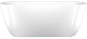 Wanna wolnostojąca VALO owalna biała z konglomeratu 165 x 75 cm bez przelewu cienki rant | Różne kolory korków : Kolor korka - Chrom