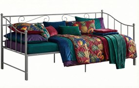 Szare metalowe łózko rozkładane 90x200 cm F7-K88