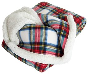 B.E.S. Petrovice Kocyk dla niemowląt Buffalo wkratkę biało-czerwoną, 150 x 200 cm