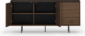 Komoda Zenar 170 cm z szufladami - orzech elegant / czarny