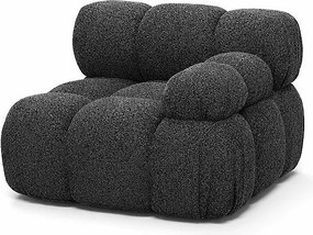 Moduł boczny do systemu modułowego, tkanina bukla Abriamo, Grafitowy, Prawy, Selia