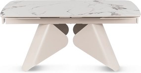 Ceramiczny stół z rozkładanym blatem Verona 160-240 cm, biały marmur/kaszmir