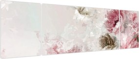 Obraz - Malowanie różowych kwiatów (170x50 cm)