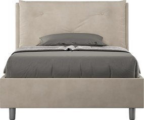 Łóżko bez stelaża tapicerowane 120x210 microfibra piaskowy Appia Large