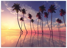 Obraz palm wznoszących się nad powierzchnią (70x50 cm)