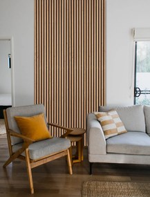 Drewniany panel akustyczny, 2400 x 600 mm, czarny podkład, 5 szt, brzoza