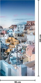 Fototapeta na drzwi - Zmierzch na Santorini (95x205cm)