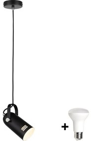 Paulmann 79766 - LED 1xE27/8W Lampa wisząca LAVEA na przewodzie 230V czarna