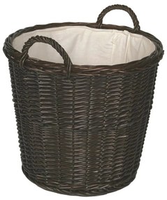 Kosz wiklinowy na drewno z uchwytami 50x48 cm